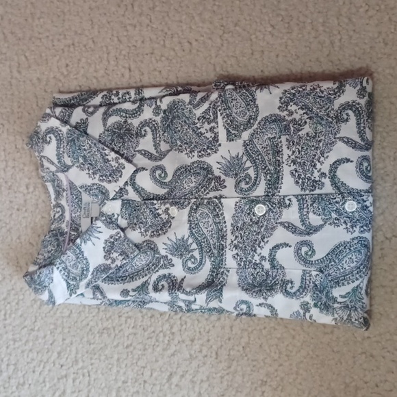 Croft&Barrow Paisley 3/4 Sleeve Button Down Top - Picture 14 of 14